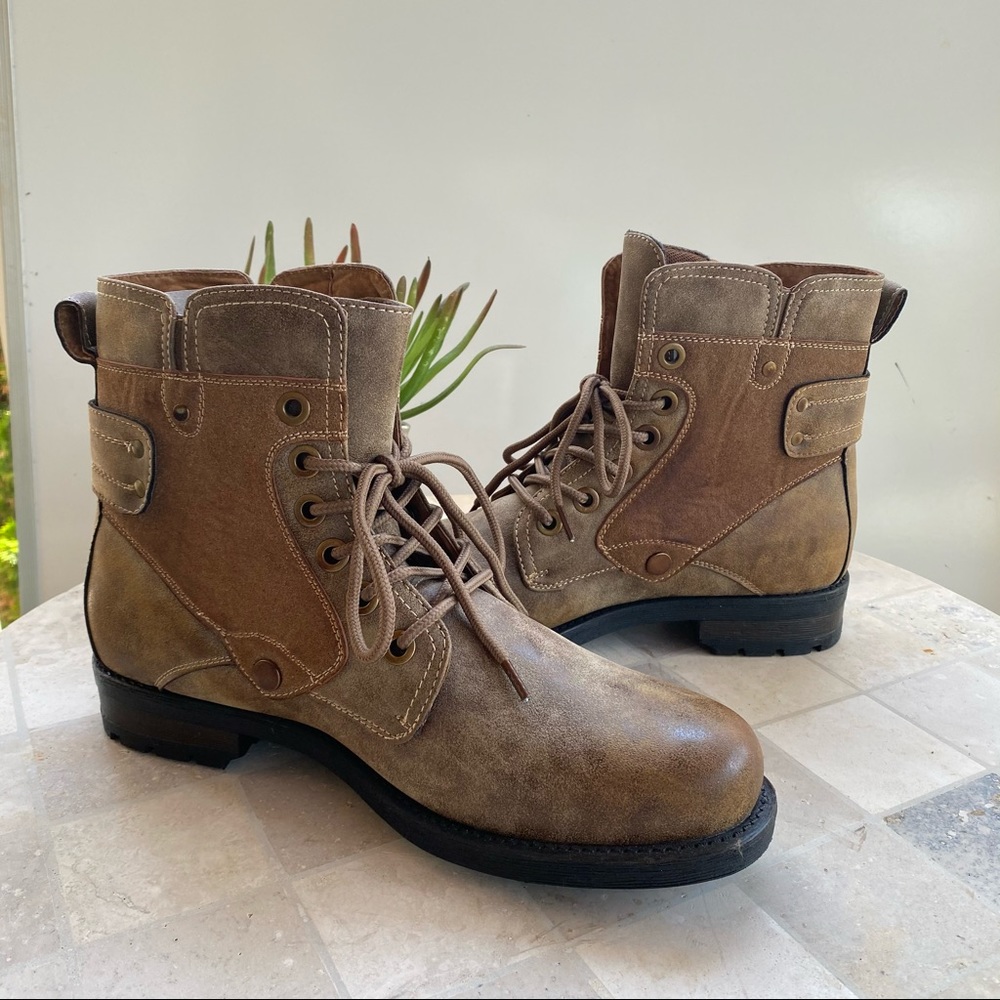 NWOT POLAR FOX BROWN ANKLE COMBAT BOOTS BOOTIES - Picture 13 of 15
